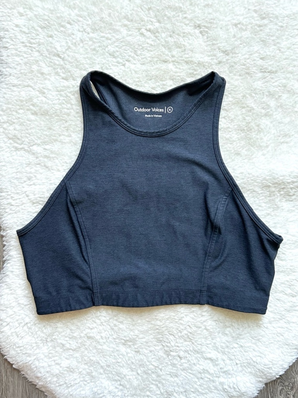 Outdoor Voices Black High Neck Cropped Tank
